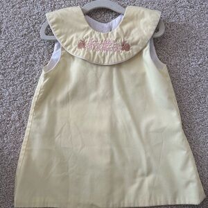 Yellow Sleeveless Dress with Embroidered Collar “Hattie”